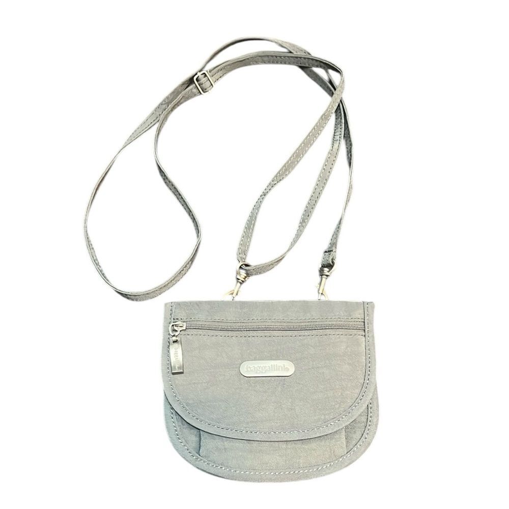 Baggallini Gray Belt Bag Adjustable Crossbody Multi Use Bag Wallet Women Unisex